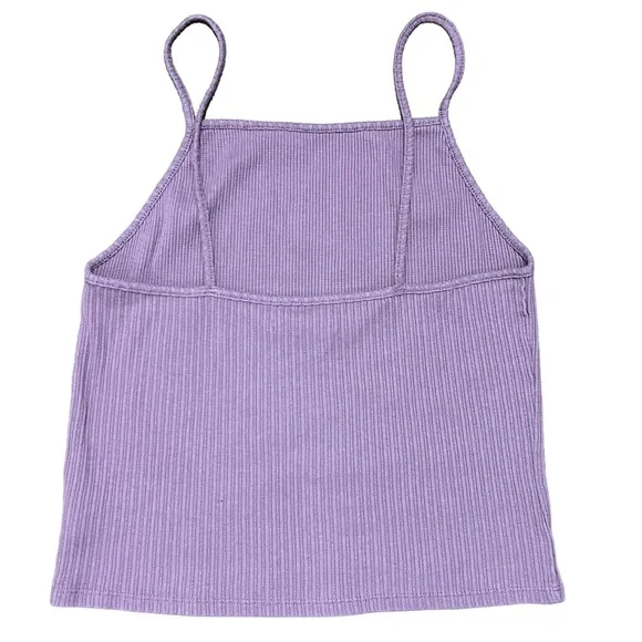 American Eagle Purple Cropped Tank Top Size Medium - Picture 2 of 7
